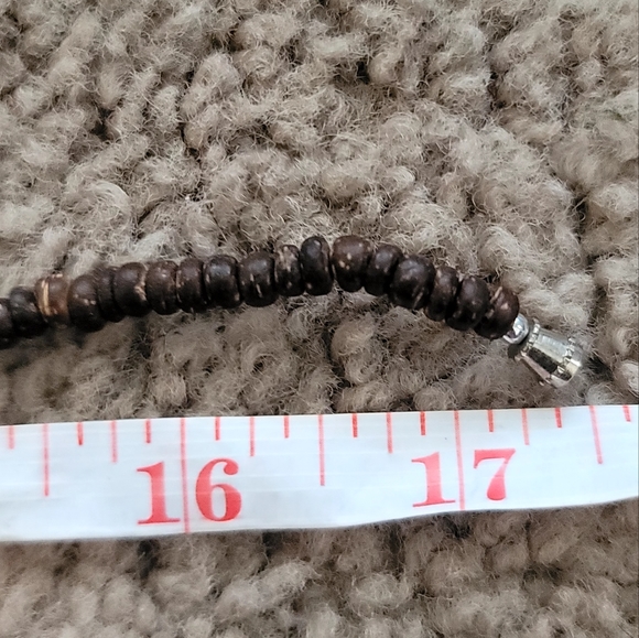 🦈Handmade, Wire Wrapped Shark Tooth Necklace w/ coconut shells 17 in - Picture 5 of 5